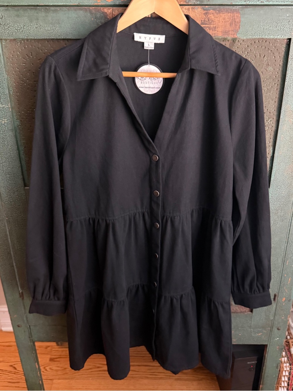 Hyfve Black Tiered Shirt Dress